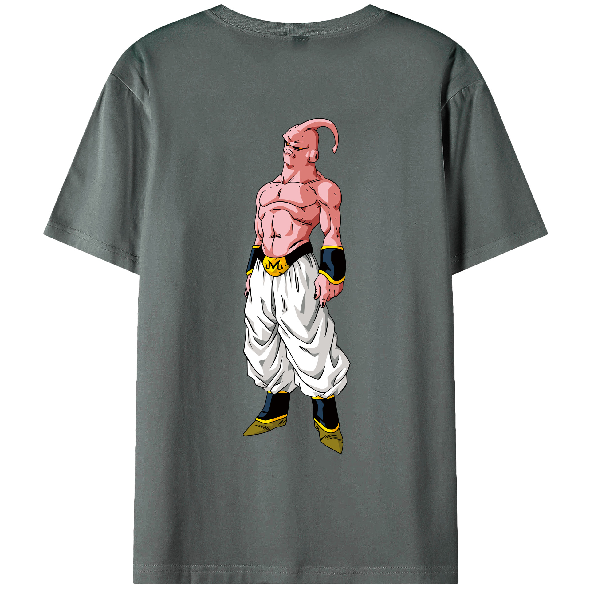 （画像用） ドラゴンボール 魔人ブウ DRAGON BALL Majin Buu 綿100％ メンズ半袖Tシャツ（バックプリント） 通気性